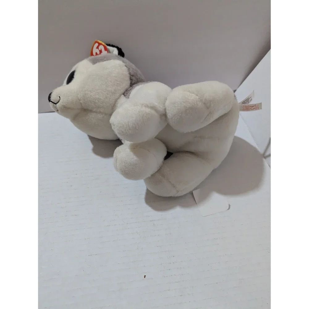 Ty Classic Buff‎ the Husky Grey White Plush Blue Glitter Eyes 9 inch 2017